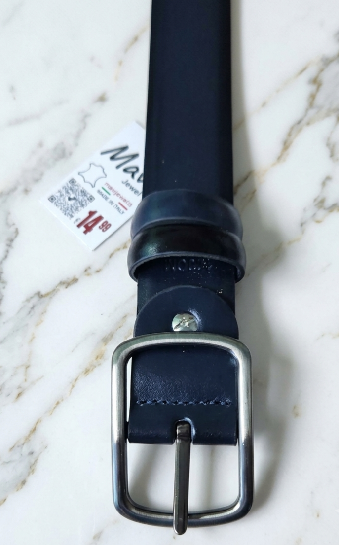 Cintura uomo reversibile doppio colore base nero